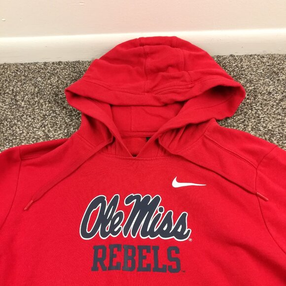 Ole Miss Rebels Hoodie Nike Fleece Lined Sweatshirt Red Womens XL - Picture 1 of 10